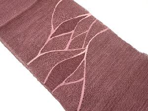 紗紬抽象波模様織出し名古屋帯